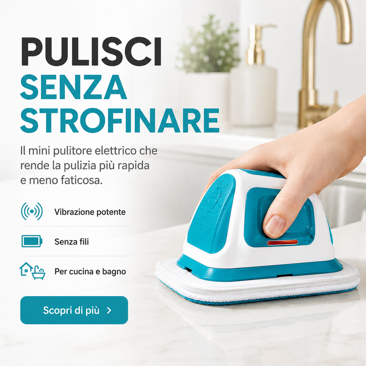 VivaMop™ – Mocio Elettrico Senza Fili per Pavimenti