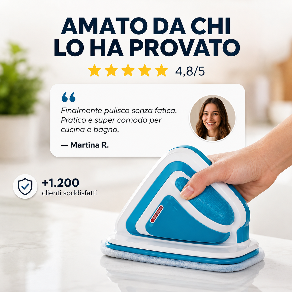 VivaMop™ – Mocio Elettrico Senza Fili per Pavimenti
